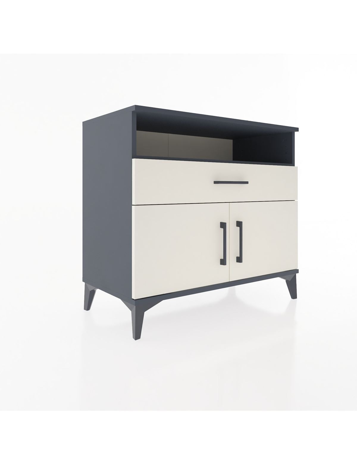 Hyperion Şifonyer 2 Raflı Tek Çekmeceli 2 Kapaklı 88x44x80 Antrasit-Aytaşı