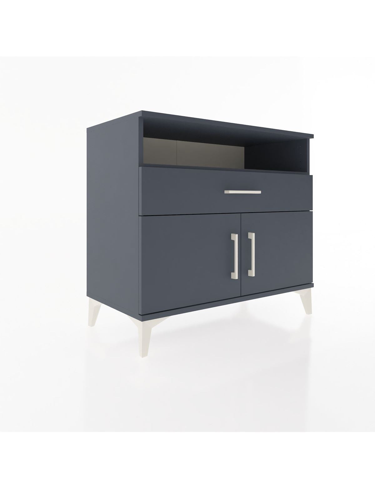 Hyperion Şifonyer 2 Raflı Tek Çekmeceli 2 Kapaklı 88x44x80 Antrasit-Antrasit