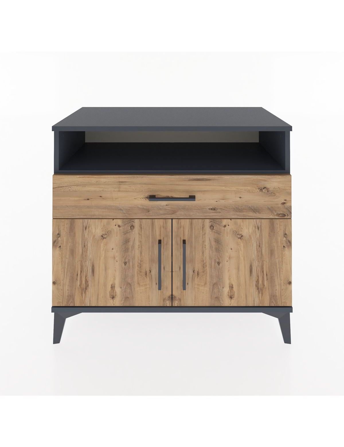 Hyperion Şifonyer 2 Raflı Tek Çekmeceli 2 Kapaklı 88x44x80 Antrasit-Çam