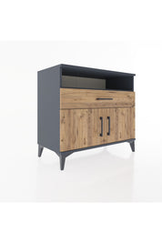 Hyperion Şifonyer 2 Raflı Tek Çekmeceli 2 Kapaklı 88x44x80 Antrasit-Çam