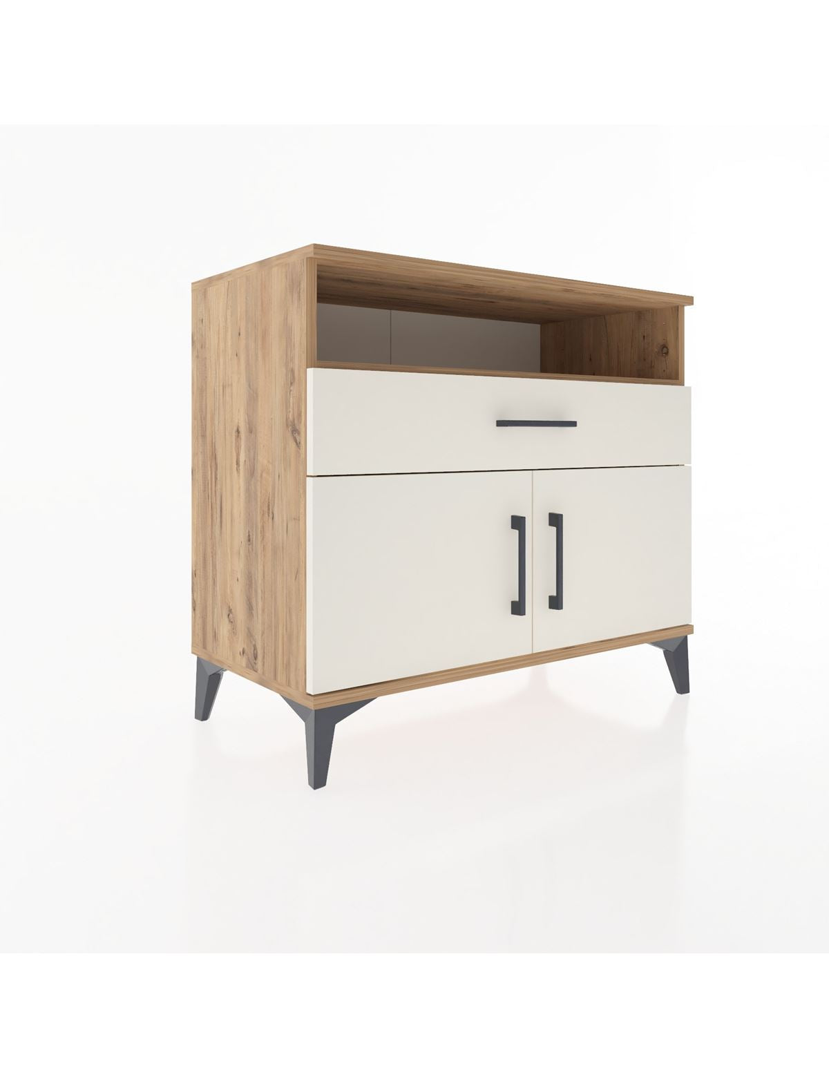 Hyperion Şifonyer 2 Raflı Tek Çekmeceli 2 Kapaklı 88x44x80 Çam-Aytaşı