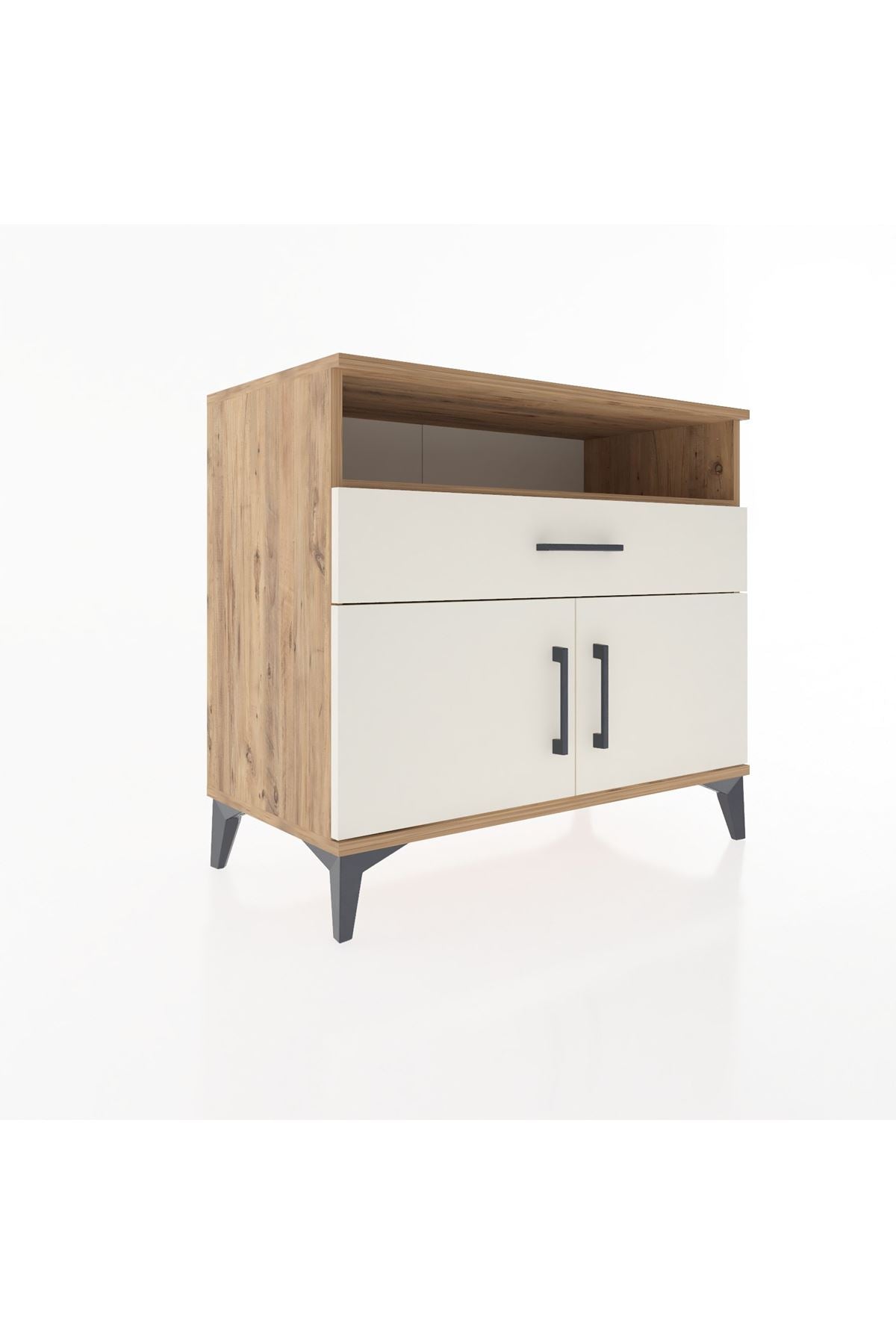 Hyperion Şifonyer 2 Raflı Tek Çekmeceli 2 Kapaklı 88x44x80 Çam-Aytaşı