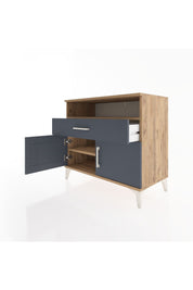 Hyperion Şifonyer 2 Raflı Tek Çekmeceli 2 Kapaklı 88x44x80 Çam-Antrasit