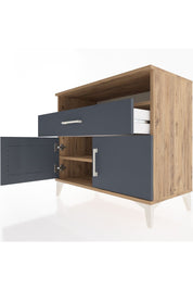 Hyperion Şifonyer 2 Raflı Tek Çekmeceli 2 Kapaklı 88x44x80 Çam-Antrasit