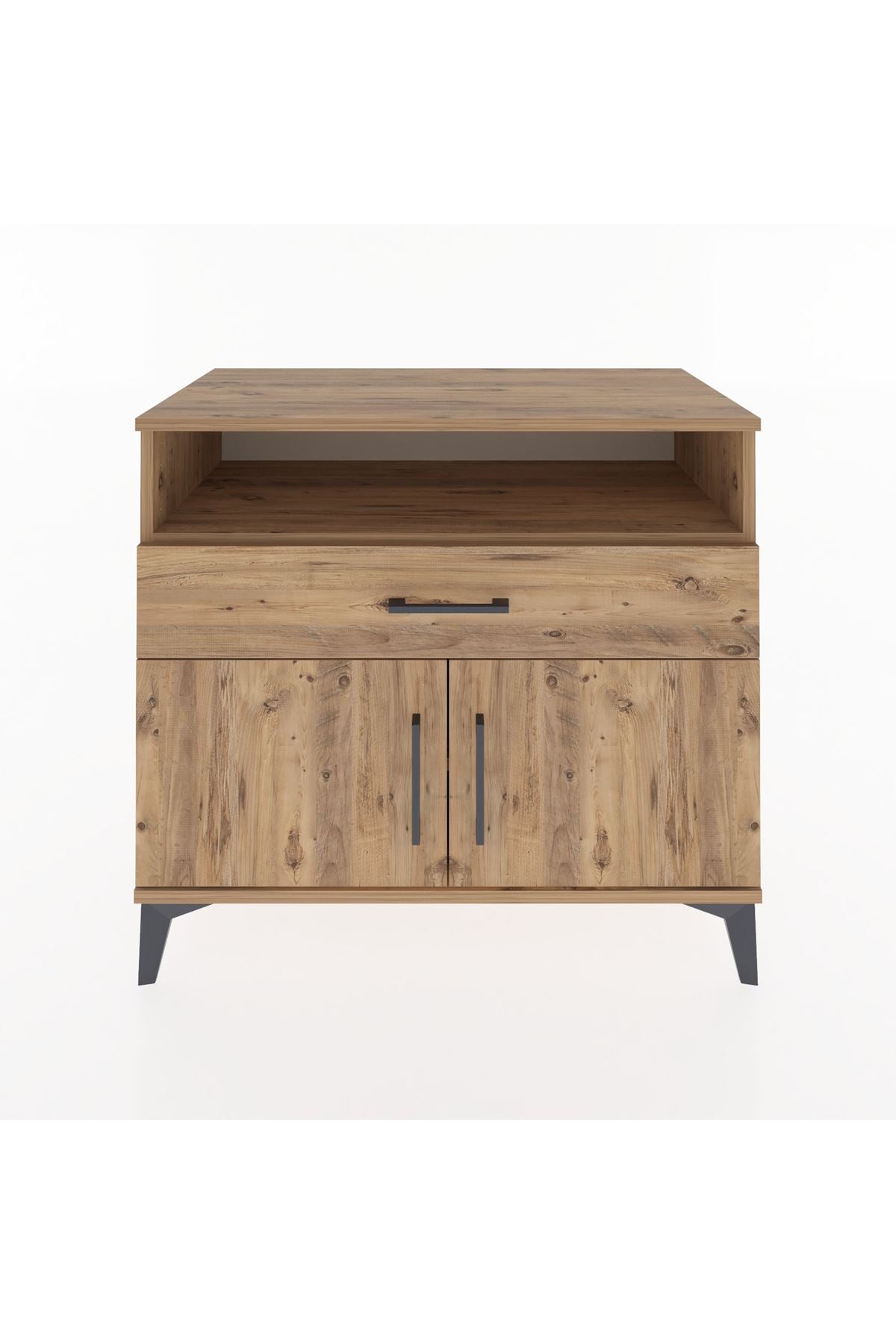 Hyperion Şifonyer 2 Raflı Tek Çekmeceli 2 Kapaklı 88x44x80 Çam-Çam