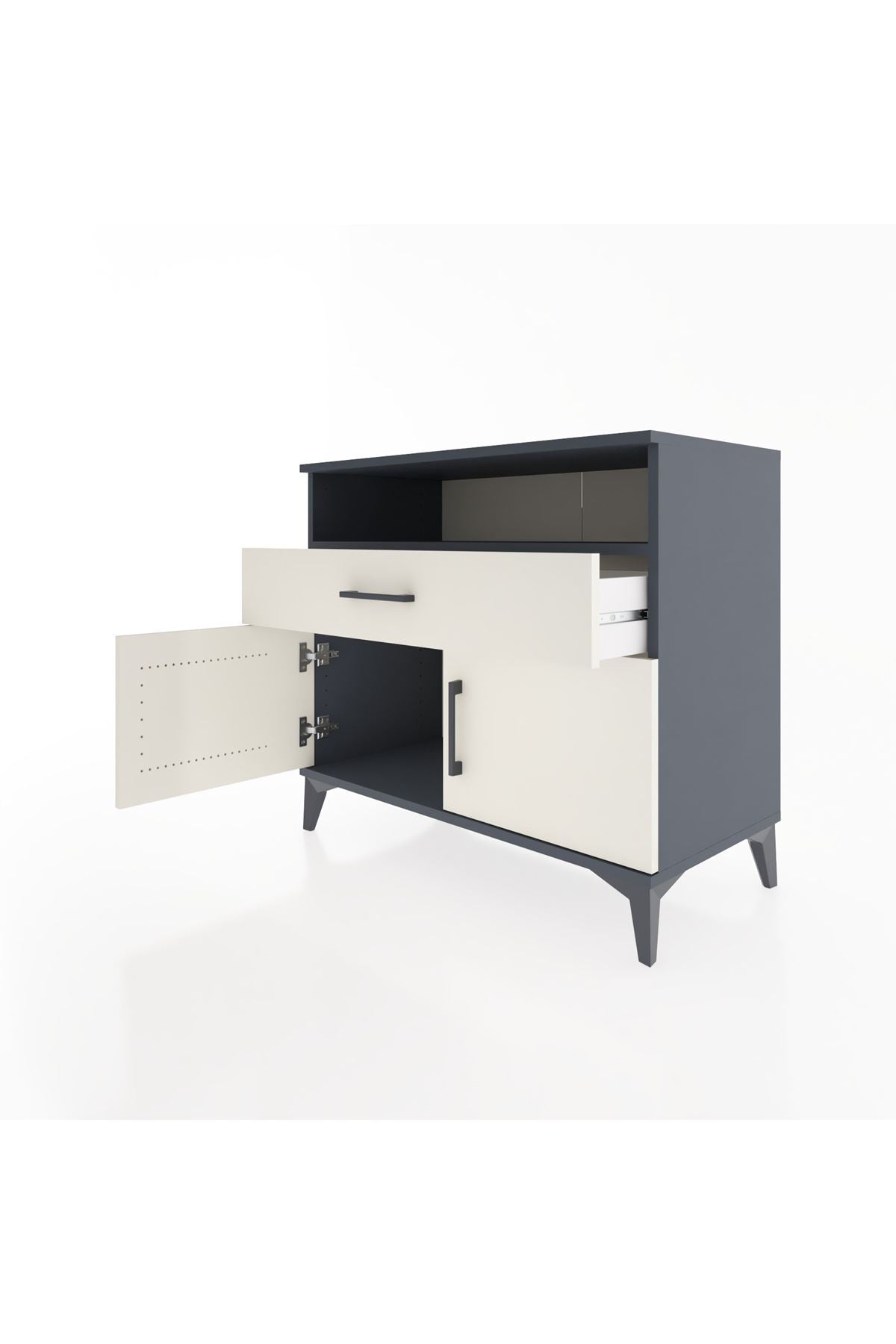 Hyperion Şifonyer Tek Raflı Tek Çekmeceli 2 Kapaklı 88x44x80 Antrasit-Aytaşı