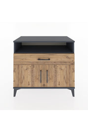 Hyperion Şifonyer Tek Raflı Tek Çekmeceli 2 Kapaklı 88x44x80 Antrasit-Çam