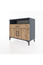 Hyperion Şifonyer Tek Raflı Tek Çekmeceli 2 Kapaklı 88x44x80 Antrasit-Çam