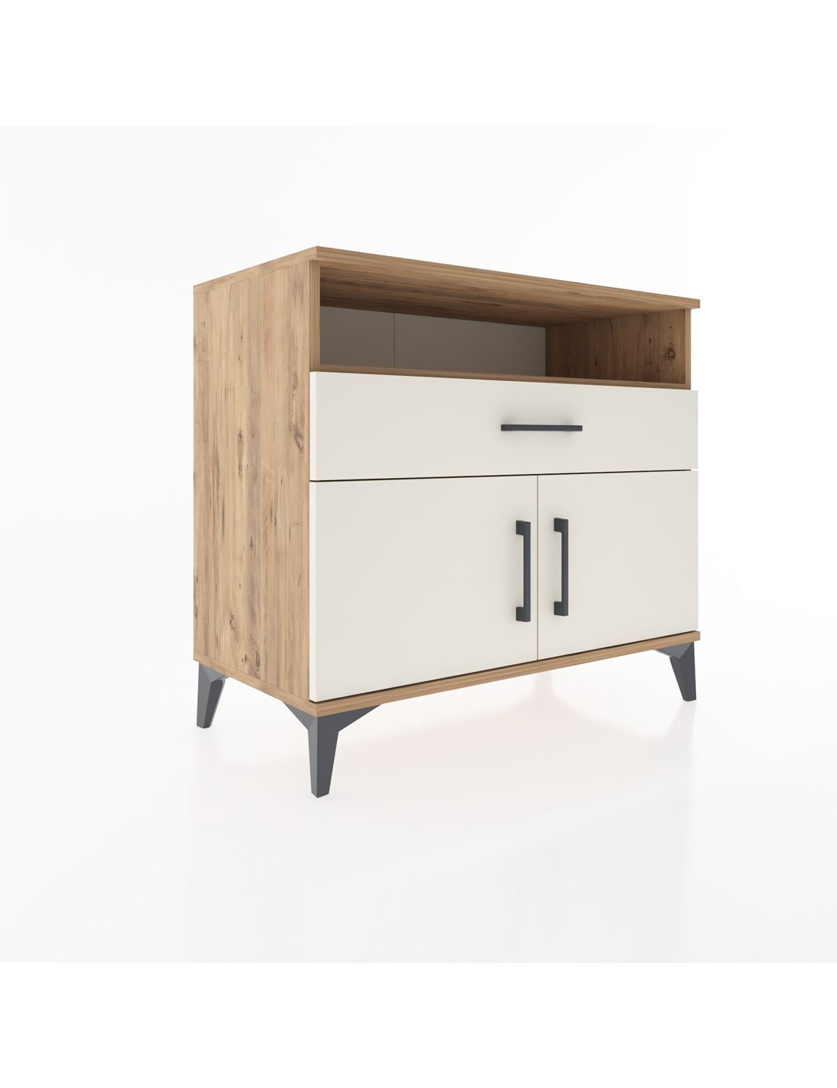 Hyperion Şifonyer Tek Raflı Tek Çekmeceli 2 Kapaklı 88x44x80 Çam-Aytaşı