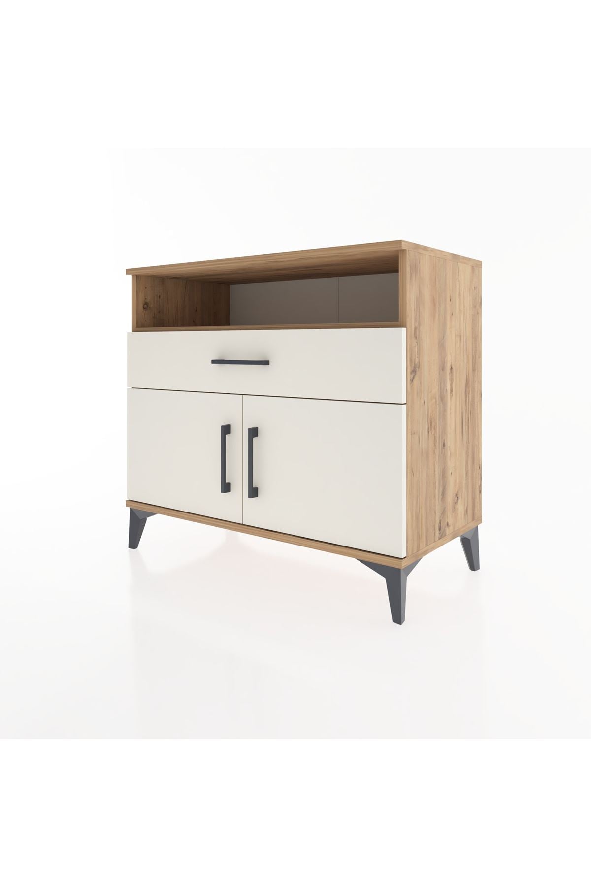 Hyperion Şifonyer Tek Raflı Tek Çekmeceli 2 Kapaklı 88x44x80 Çam-Aytaşı