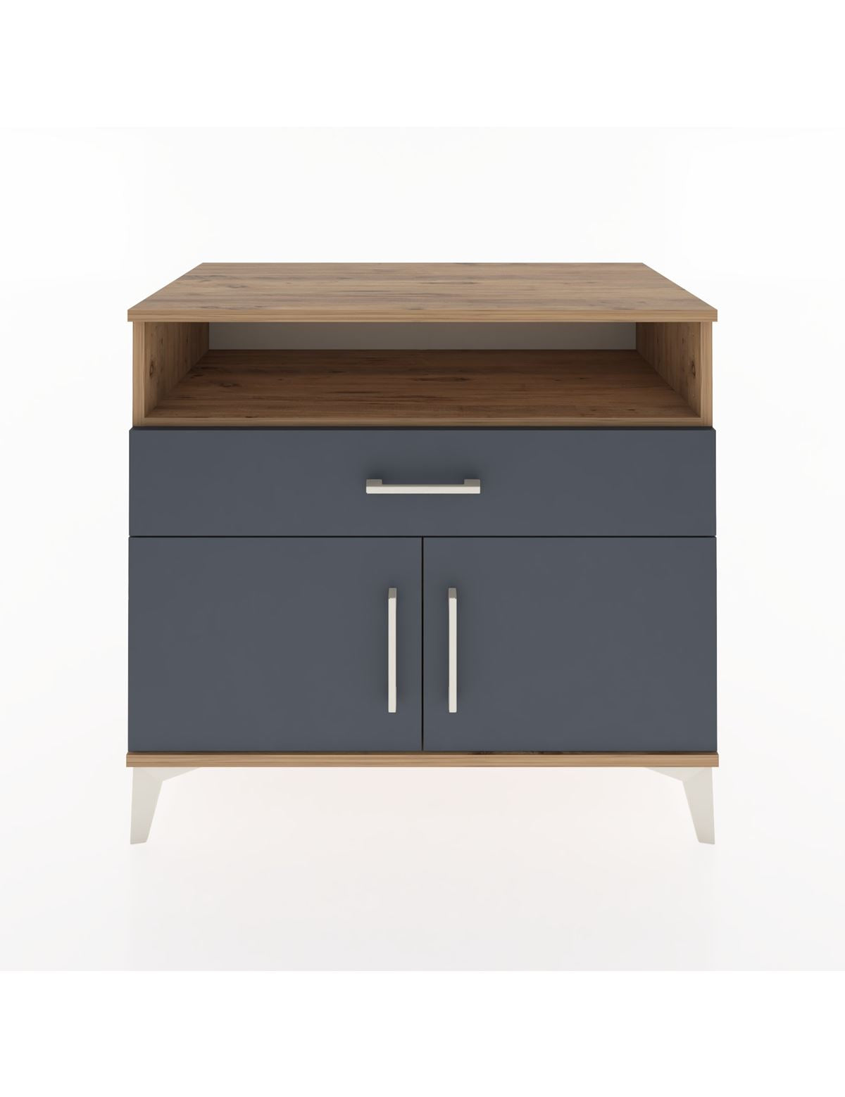 Hyperion Şifonyer Tek Raflı Tek Çekmeceli 2 Kapaklı 88x44x80 Çam-Antrasit