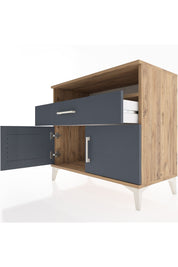 Hyperion Şifonyer Tek Raflı Tek Çekmeceli 2 Kapaklı 88x44x80 Çam-Antrasit