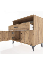 Hyperion Şifonyer Tek Raflı Tek Çekmeceli 2 Kapaklı 88x44x80 Çam-Çam