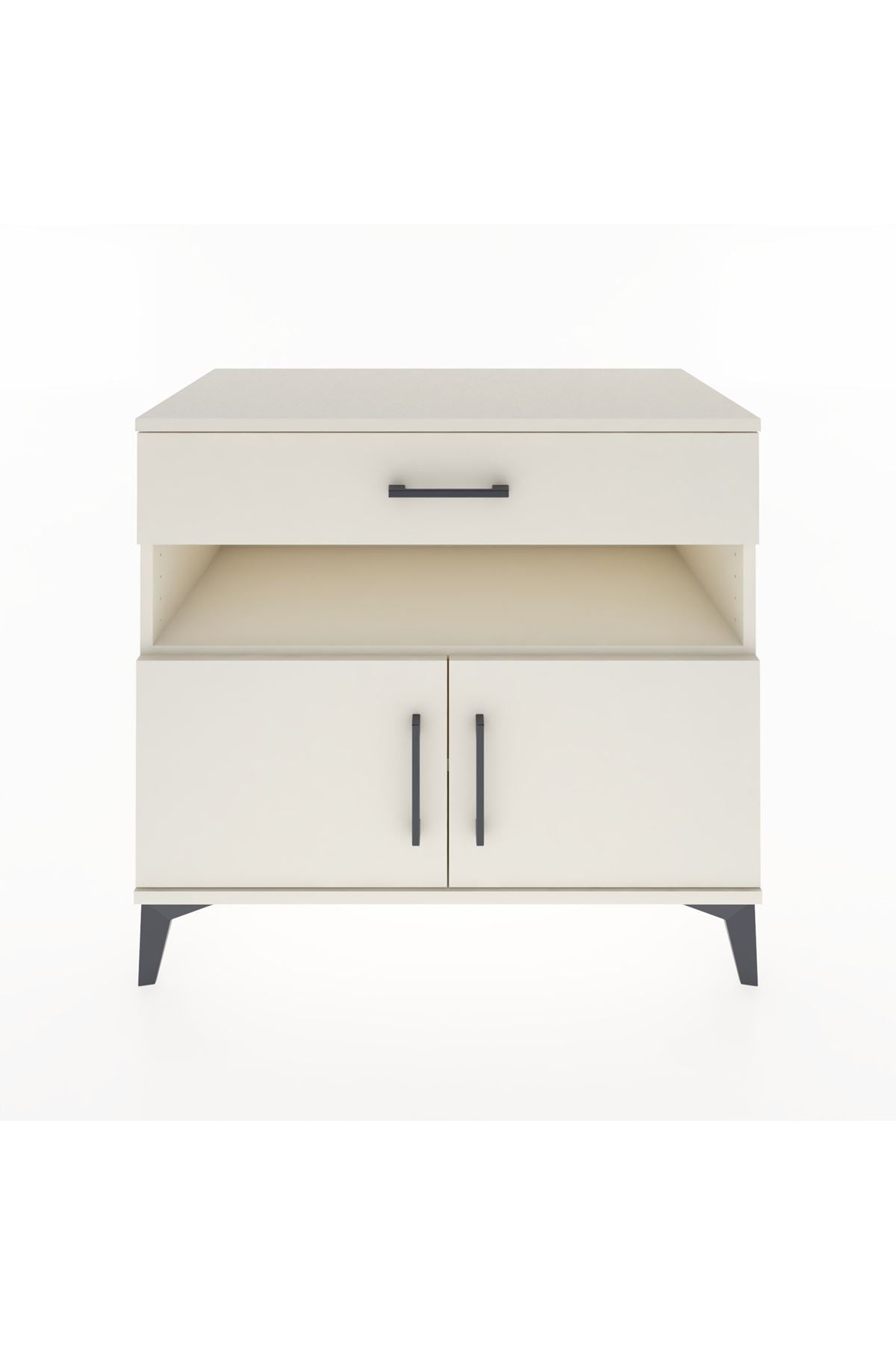 Hyperion Şifonyer 2 Raflı Tek Çekmeceli 2 Kapaklı 88x44x80 Aytaşı-Aytaşı