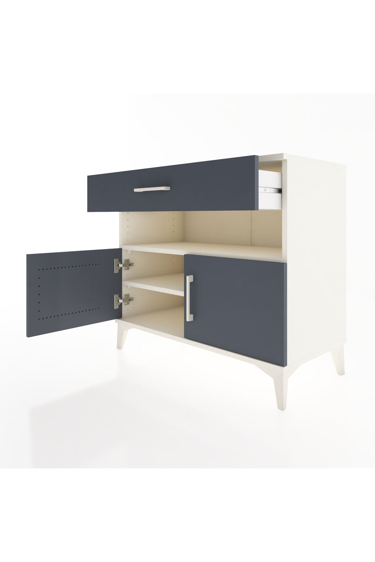 Hyperion Şifonyer 2 Raflı Tek Çekmeceli 2 Kapaklı 88x44x80 Aytaşı-Antrasit