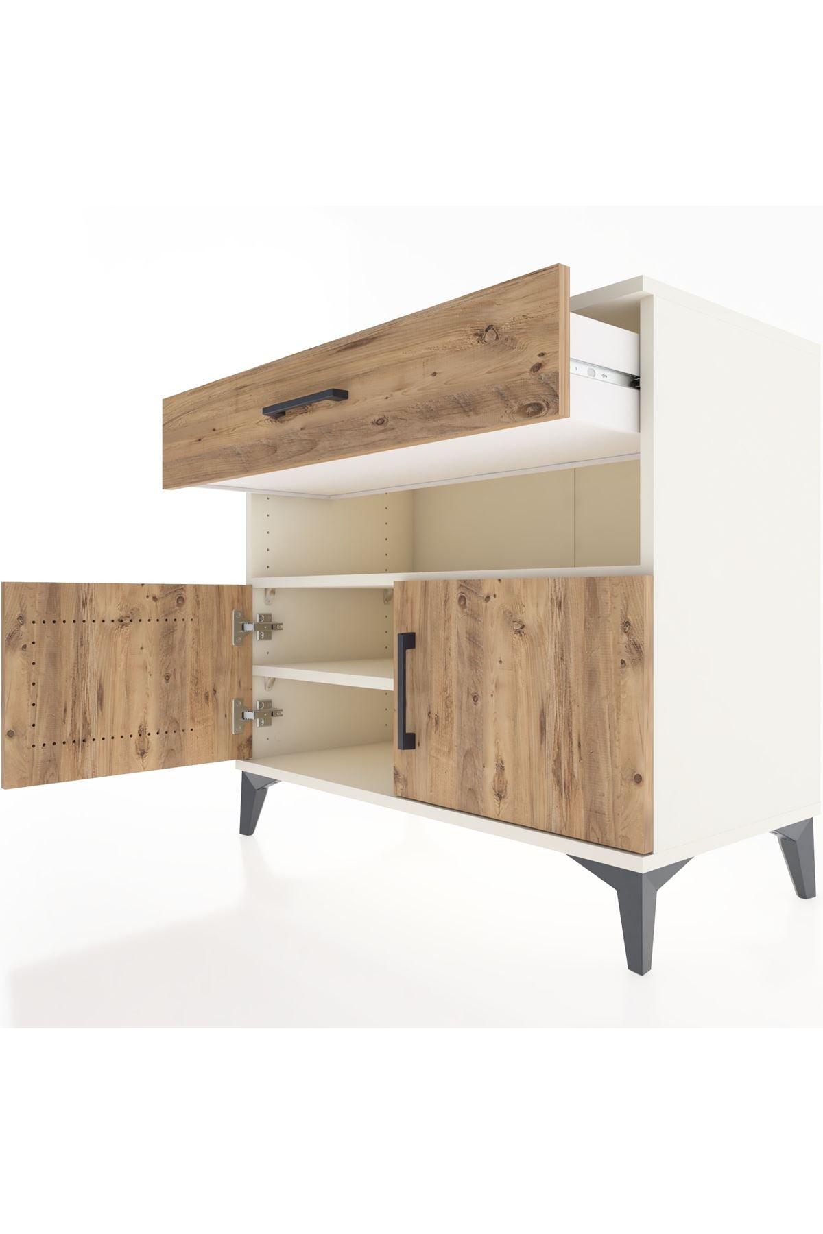 Hyperion Şifonyer 2 Raflı Tek Çekmeceli 2 Kapaklı 88x44x80 Aytaşı-Çam