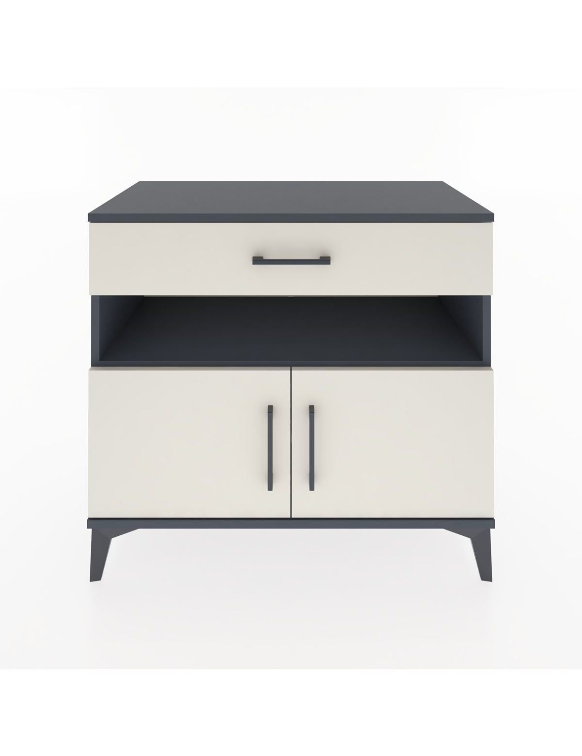 Hyperion Şifonyer 2 Raflı Tek Çekmeceli 2 Kapaklı 88x44x80 Antrasit-Aytaşı