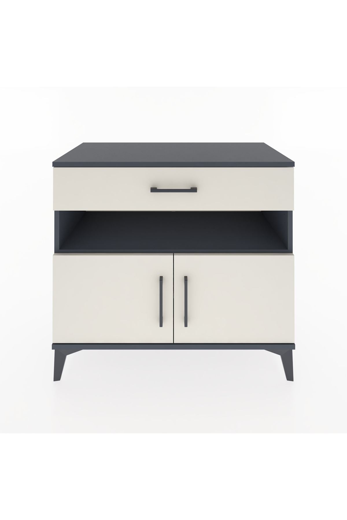 Hyperion Şifonyer 2 Raflı Tek Çekmeceli 2 Kapaklı 88x44x80 Antrasit-Aytaşı