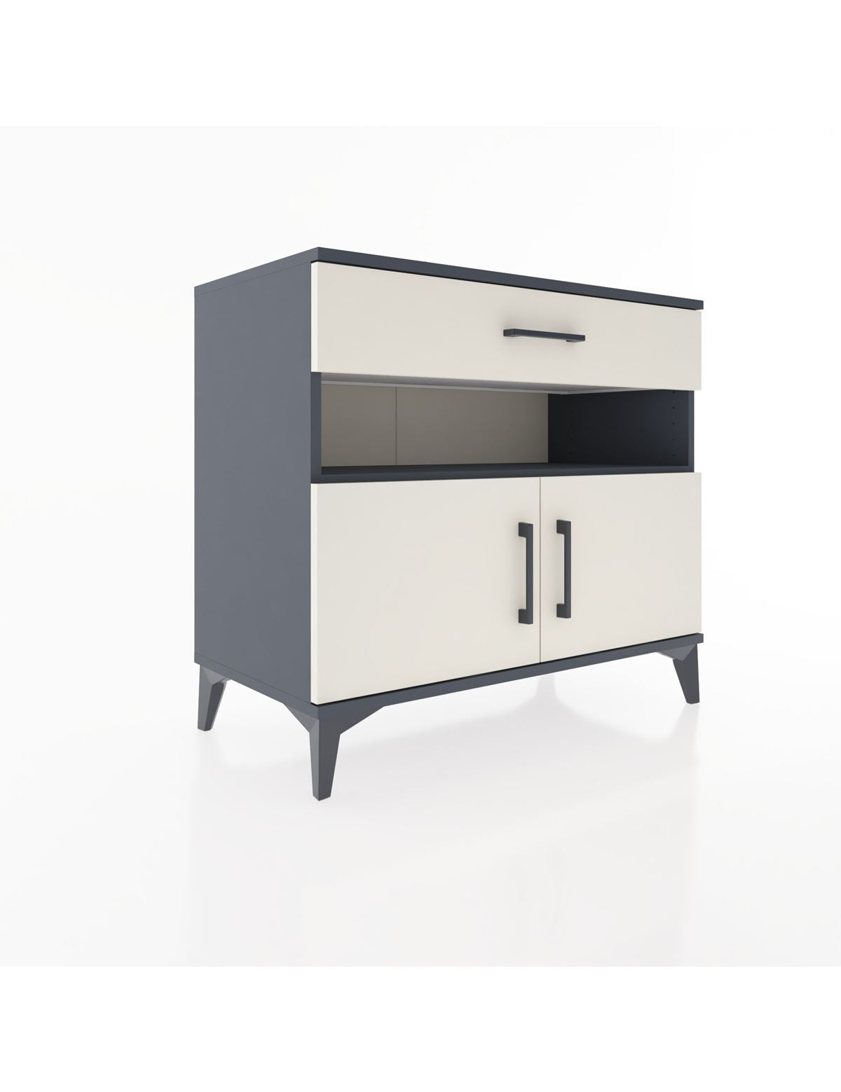 Hyperion Şifonyer 2 Raflı Tek Çekmeceli 2 Kapaklı 88x44x80 Antrasit-Aytaşı