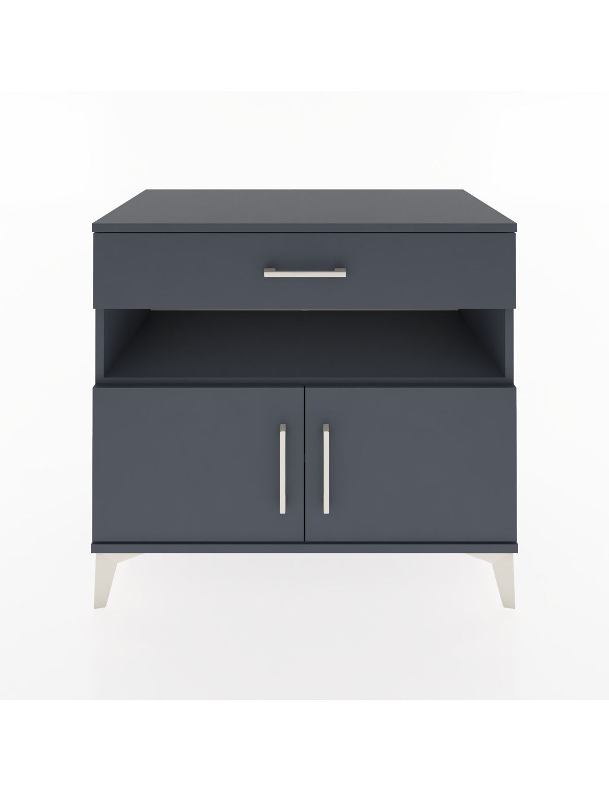 Hyperion Şifonyer 2 Raflı Tek Çekmeceli 2 Kapaklı 88x44x80 Antrasit-Antrasit