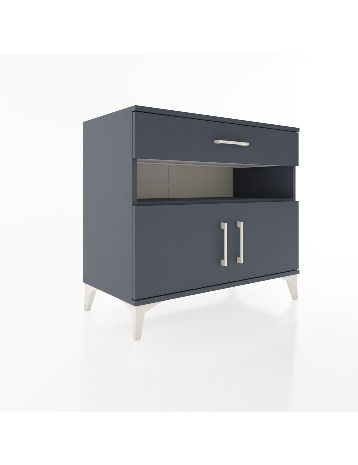 Hyperion Şifonyer 2 Raflı Tek Çekmeceli 2 Kapaklı 88x44x80 Antrasit-Antrasit