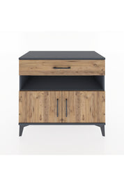 Hyperion Şifonyer 2 Raflı Tek Çekmeceli 2 Kapaklı 88x44x80 Antrasit-Çam