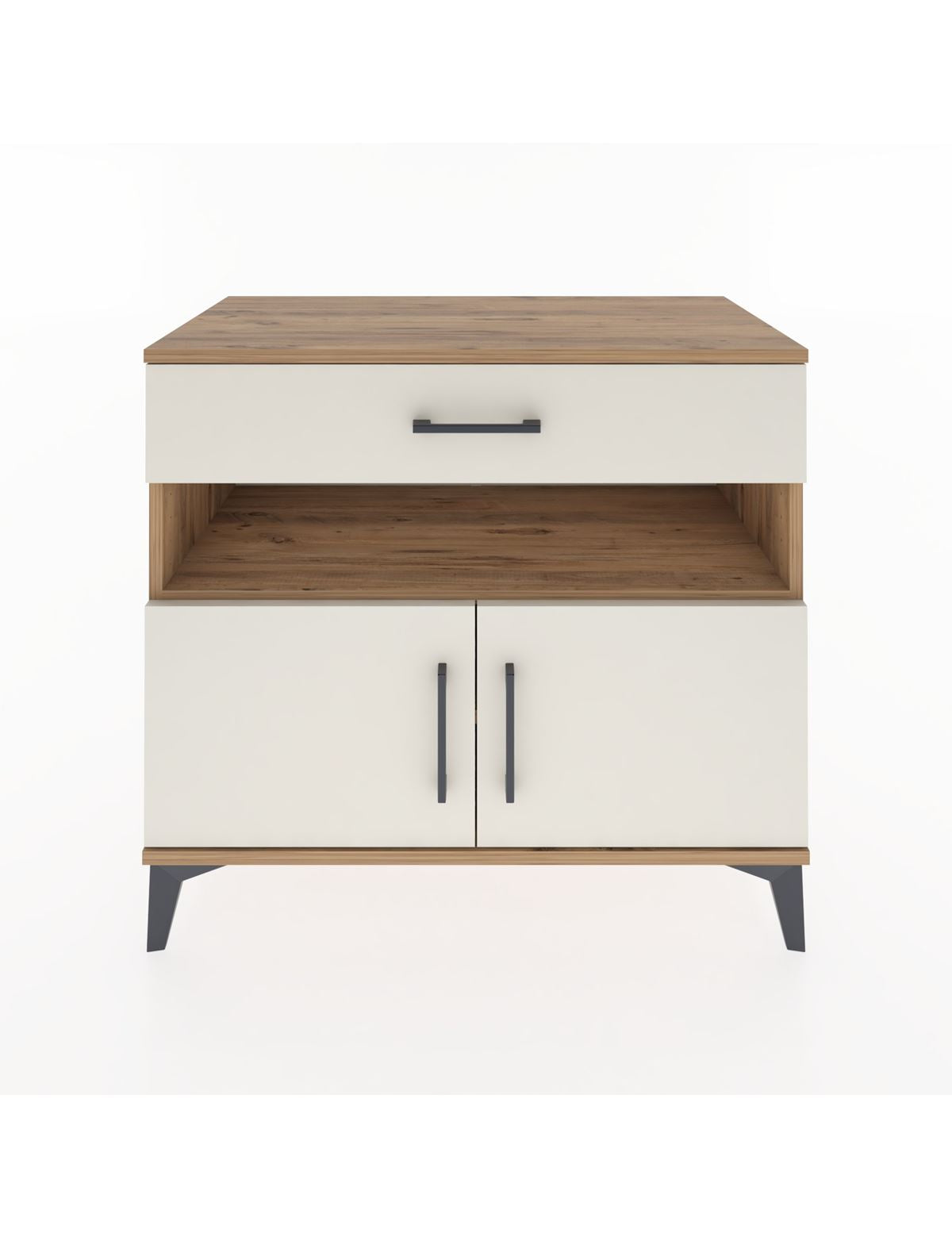 Hyperion Şifonyer 2 Raflı Tek Çekmeceli 2 Kapaklı 88x44x80 Çam-Aytaşı