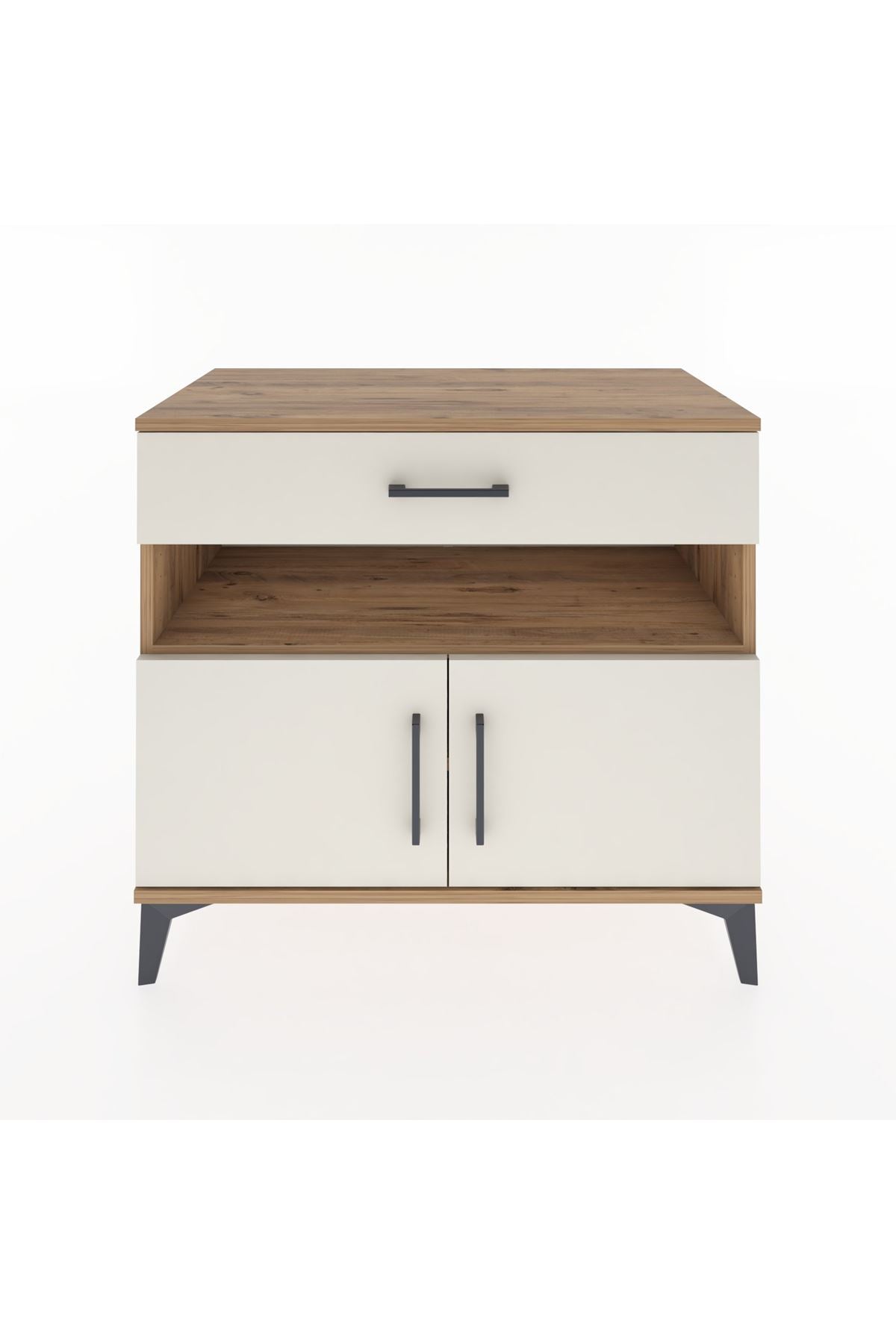 Hyperion Şifonyer 2 Raflı Tek Çekmeceli 2 Kapaklı 88x44x80 Çam-Aytaşı