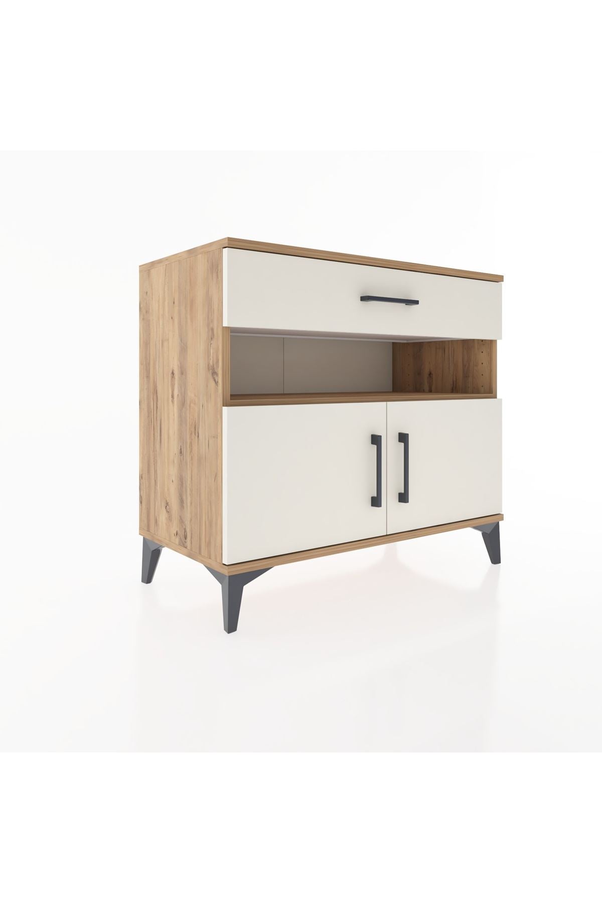 Hyperion Şifonyer 2 Raflı Tek Çekmeceli 2 Kapaklı 88x44x80 Çam-Aytaşı