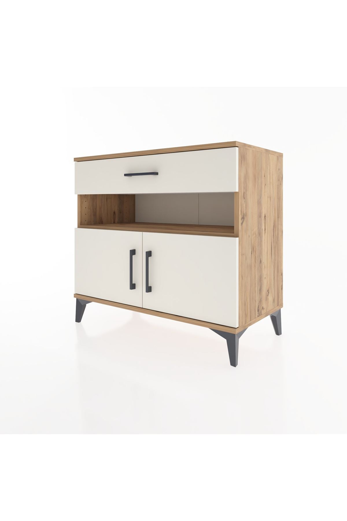 Hyperion Şifonyer 2 Raflı Tek Çekmeceli 2 Kapaklı 88x44x80 Çam-Aytaşı