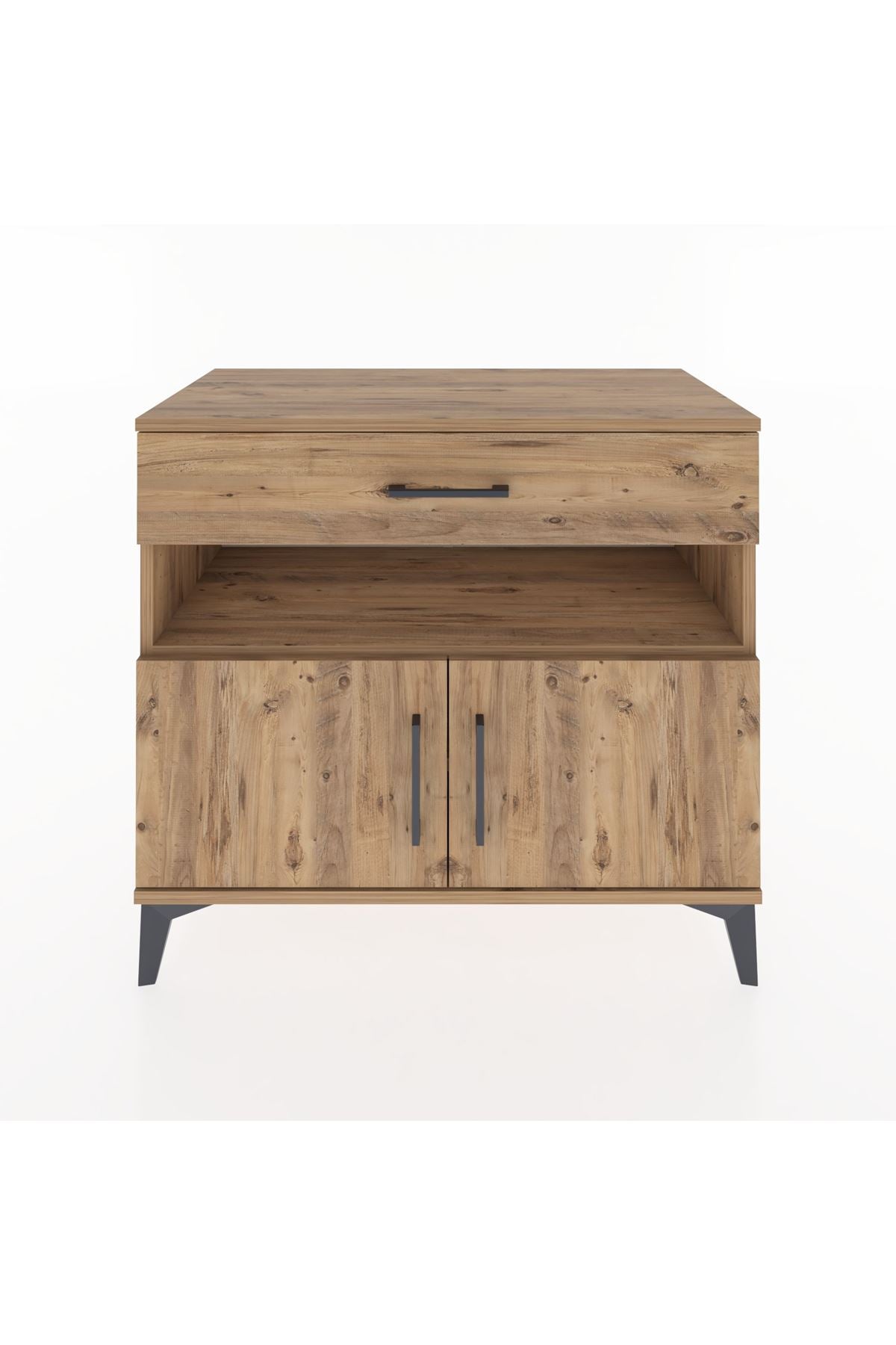 Hyperion Şifonyer 2 Raflı Tek Çekmeceli 2 Kapaklı 88x44x80 Çam-Çam