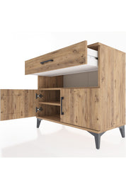 Hyperion Şifonyer 2 Raflı Tek Çekmeceli 2 Kapaklı 88x44x80 Çam-Çam