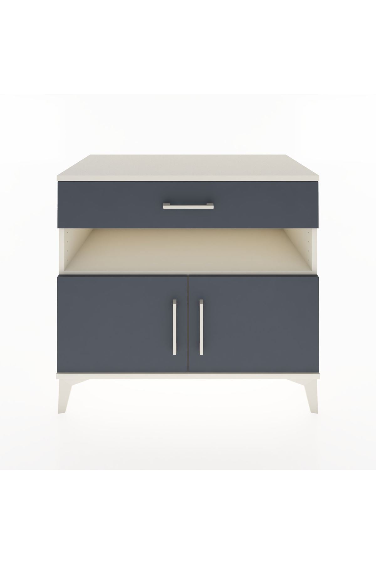 Hyperion Şifonyer Tek Raflı Tek Çekmeceli 2 Kapaklı 88x44x80 Aytaşı-Antrasit