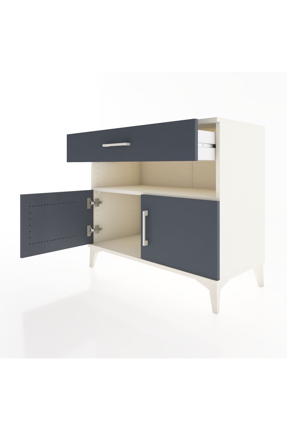 Hyperion Şifonyer Tek Raflı Tek Çekmeceli 2 Kapaklı 88x44x80 Aytaşı-Antrasit