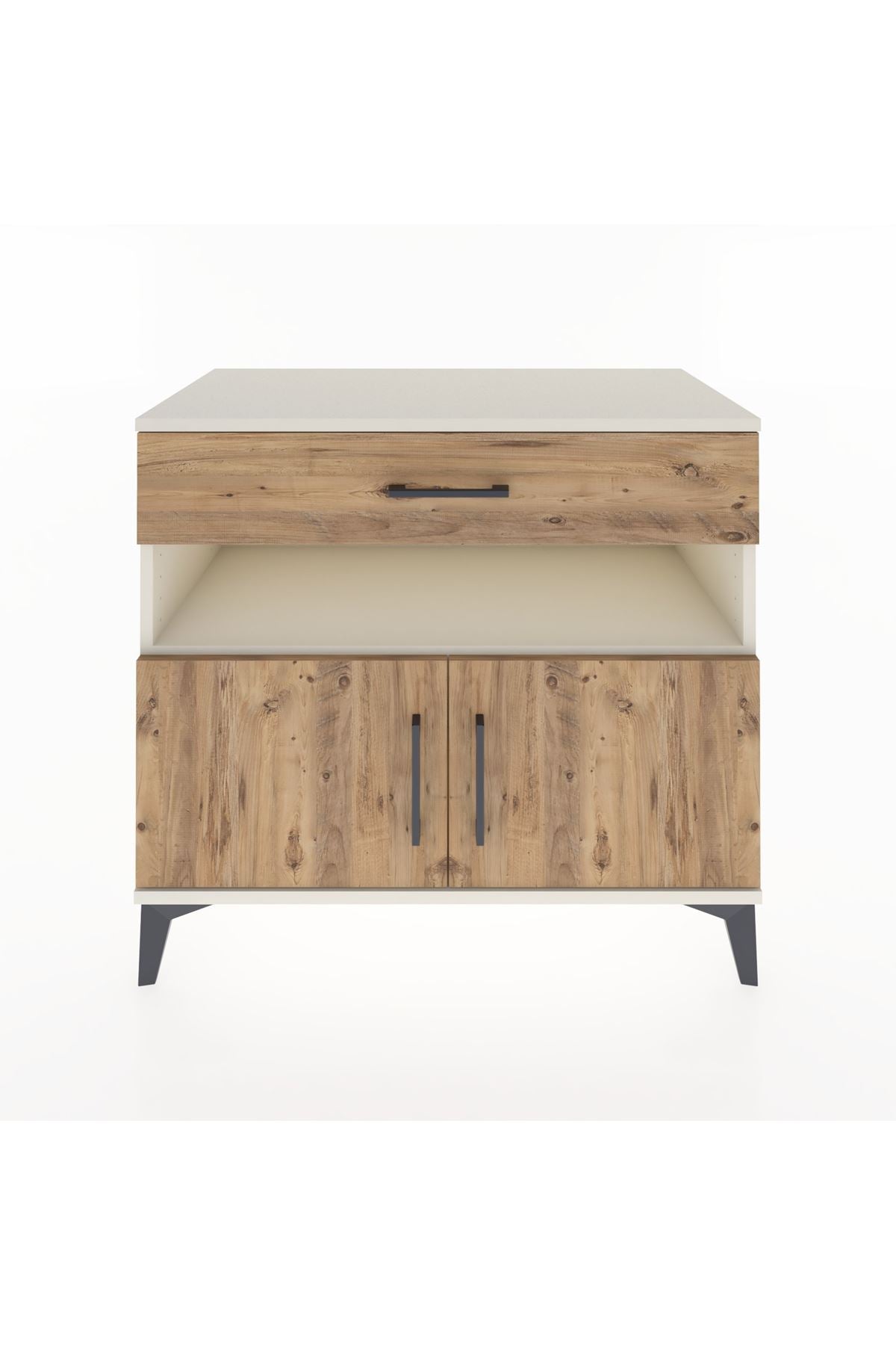 Hyperion Şifonyer Tek Raflı Tek Çekmeceli 2 Kapaklı 88x44x80 Aytaşı-Çam