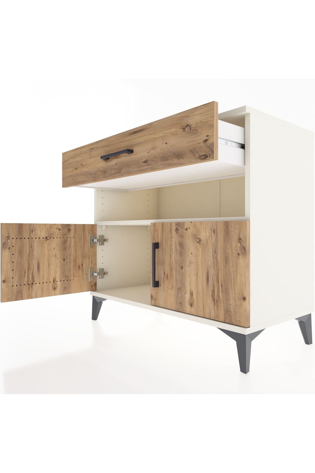 Hyperion Şifonyer Tek Raflı Tek Çekmeceli 2 Kapaklı 88x44x80 Aytaşı-Çam