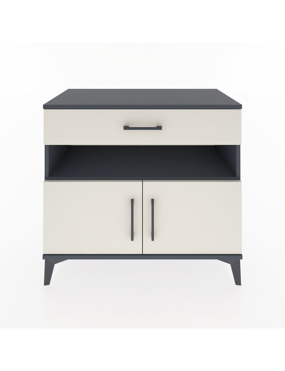 Hyperion Şifonyer Tek Raflı Tek Çekmeceli 2 Kapaklı 88x44x80 Antrasit-Aytaşı