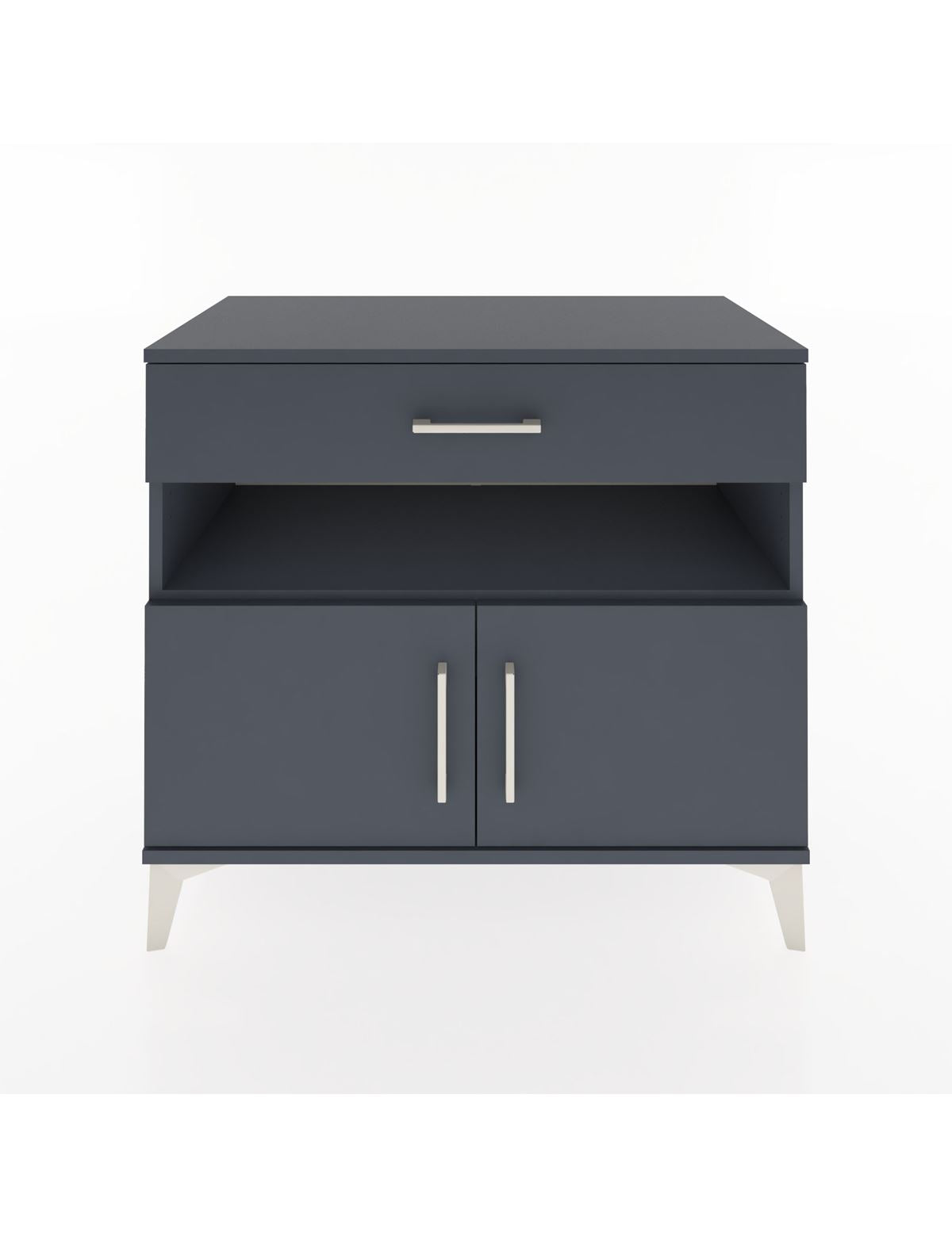 Hyperion Şifonyer Tek Raflı Tek Çekmeceli 2 Kapaklı 88x44x80 Antrasit-Antrasit