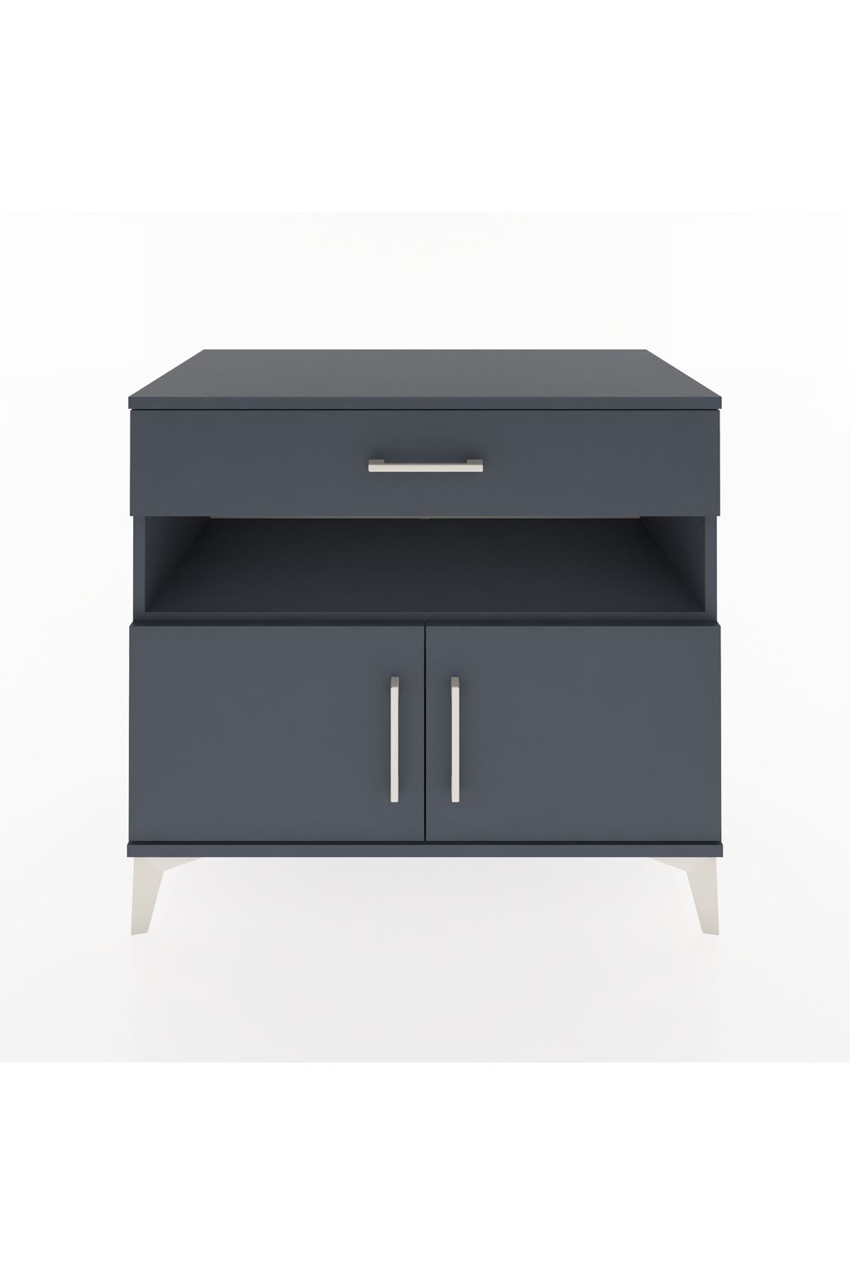 Hyperion Şifonyer Tek Raflı Tek Çekmeceli 2 Kapaklı 88x44x80 Antrasit-Antrasit