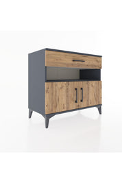 Hyperion Şifonyer Tek Raflı Tek Çekmeceli 2 Kapaklı 88x44x80 Antrasit-Çam