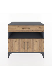 Hyperion Şifonyer Tek Raflı Tek Çekmeceli 2 Kapaklı 88x44x80 Antrasit-Çam