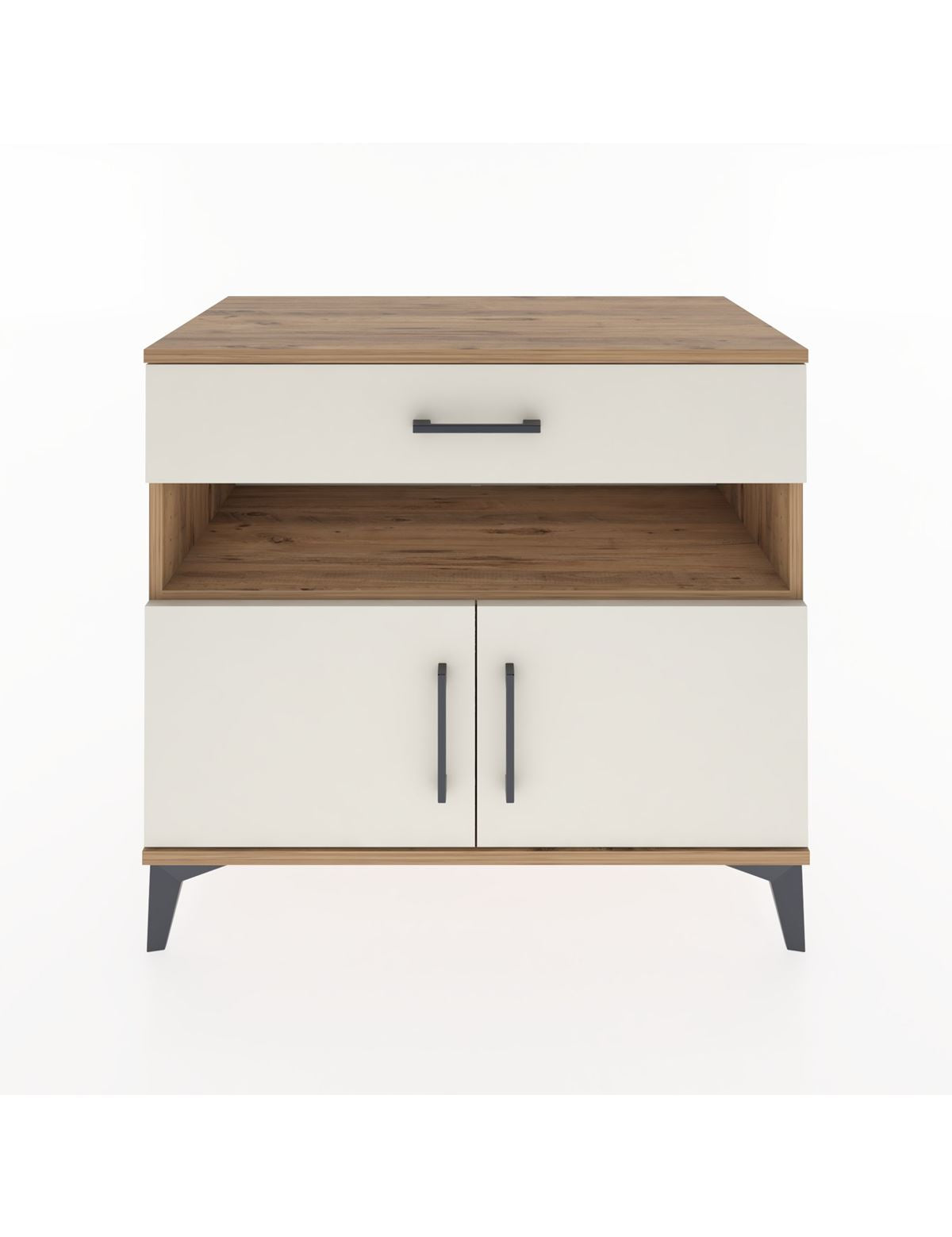 Hyperion Şifonyer Tek Raflı Tek Çekmeceli 2 Kapaklı 88x44x80 Çam-Aytaşı