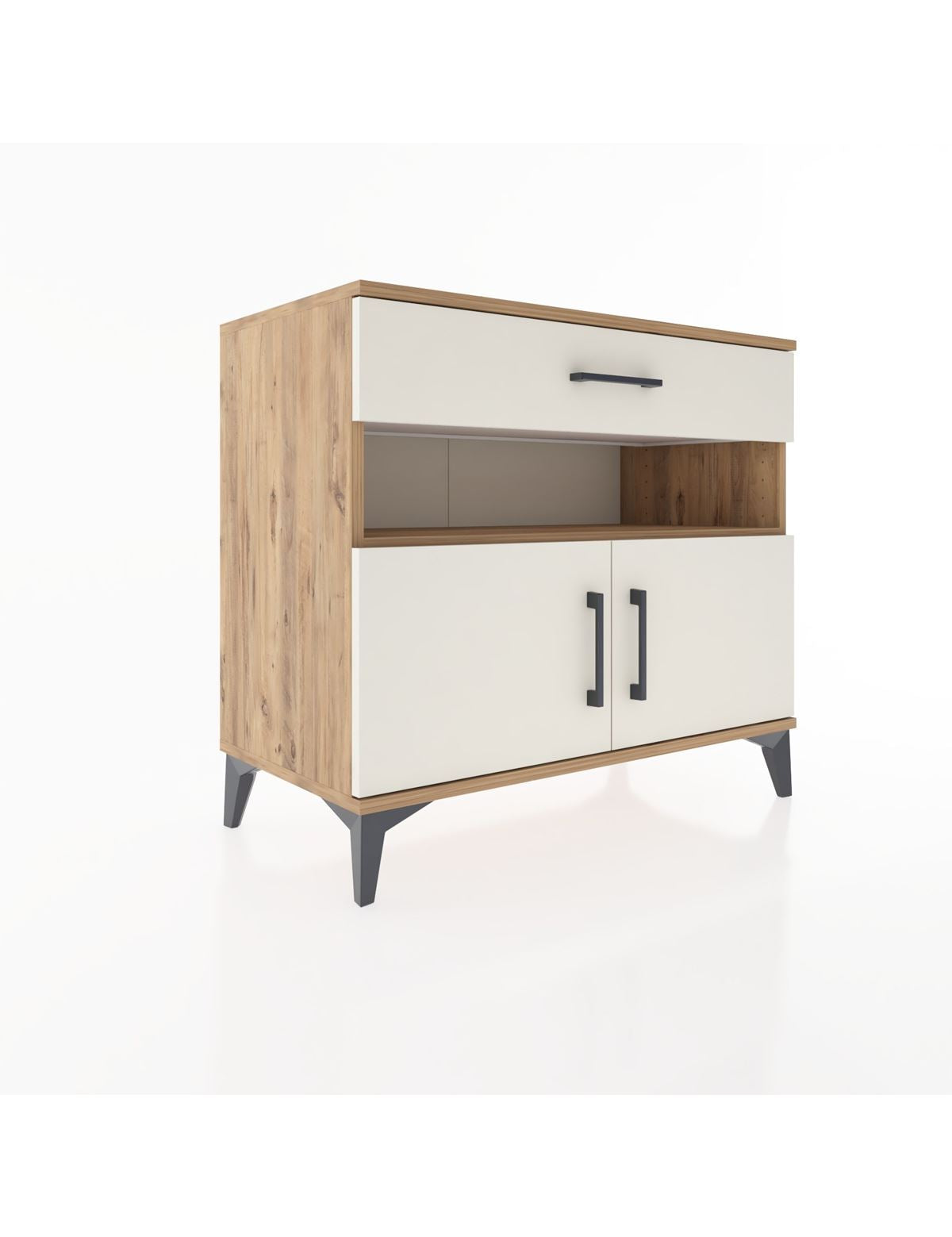 Hyperion Şifonyer Tek Raflı Tek Çekmeceli 2 Kapaklı 88x44x80 Çam-Aytaşı