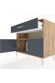 Hyperion Şifonyer Tek Raflı Tek Çekmeceli 2 Kapaklı 88x44x80 Çam-Antrasit