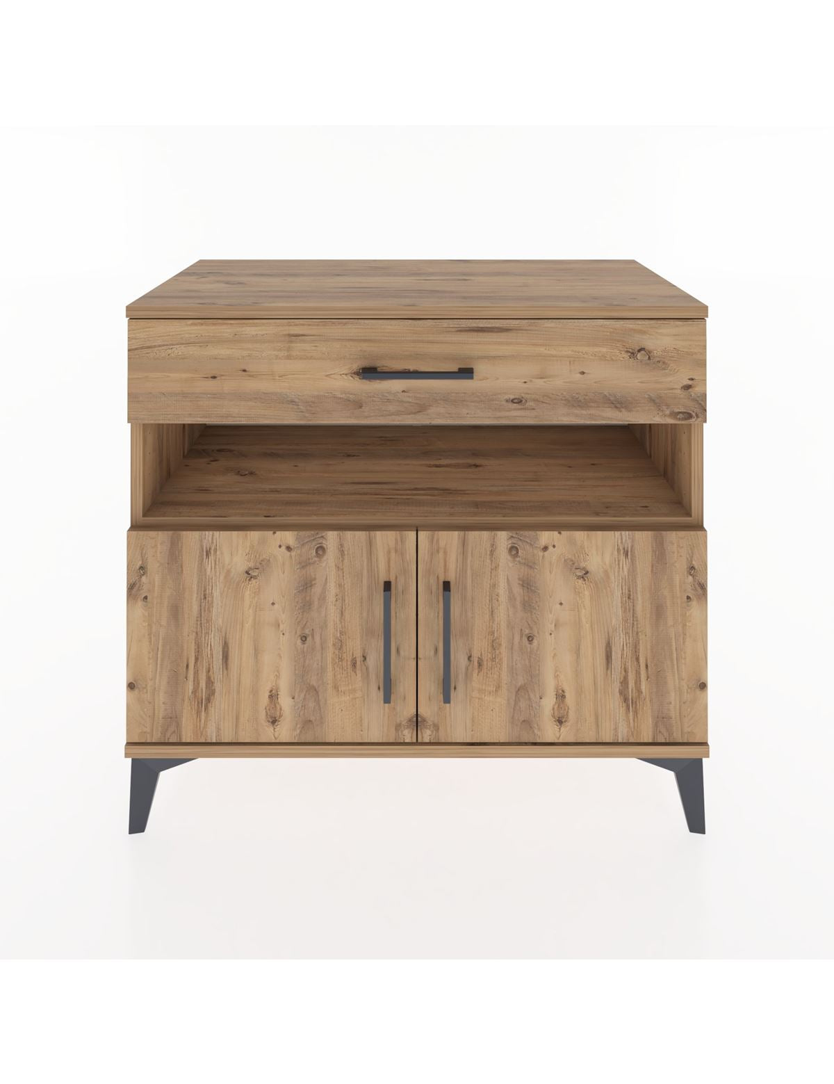 Hyperion Şifonyer Tek Raflı Tek Çekmeceli 2 Kapaklı 88x44x80 Çam-Çam