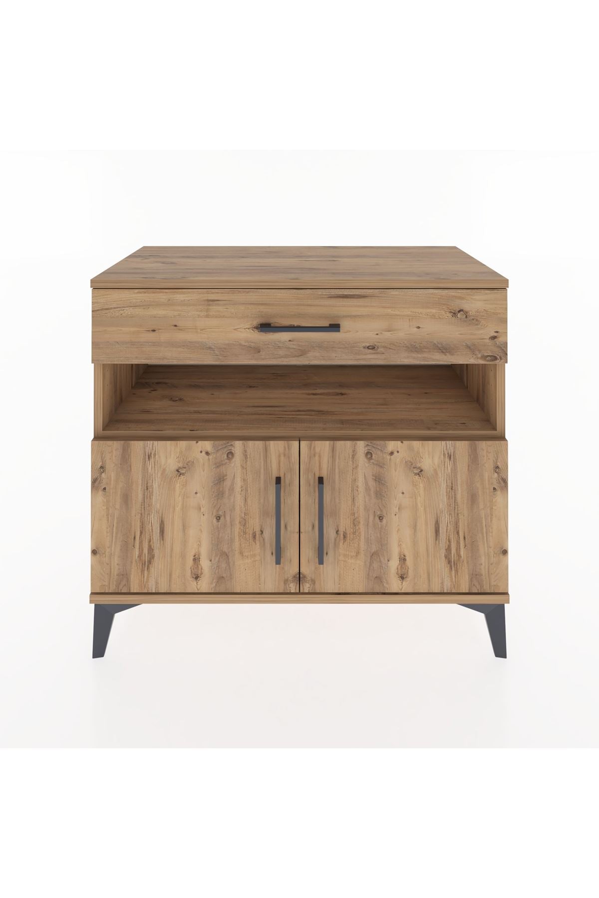 Hyperion Şifonyer Tek Raflı Tek Çekmeceli 2 Kapaklı 88x44x80 Çam-Çam