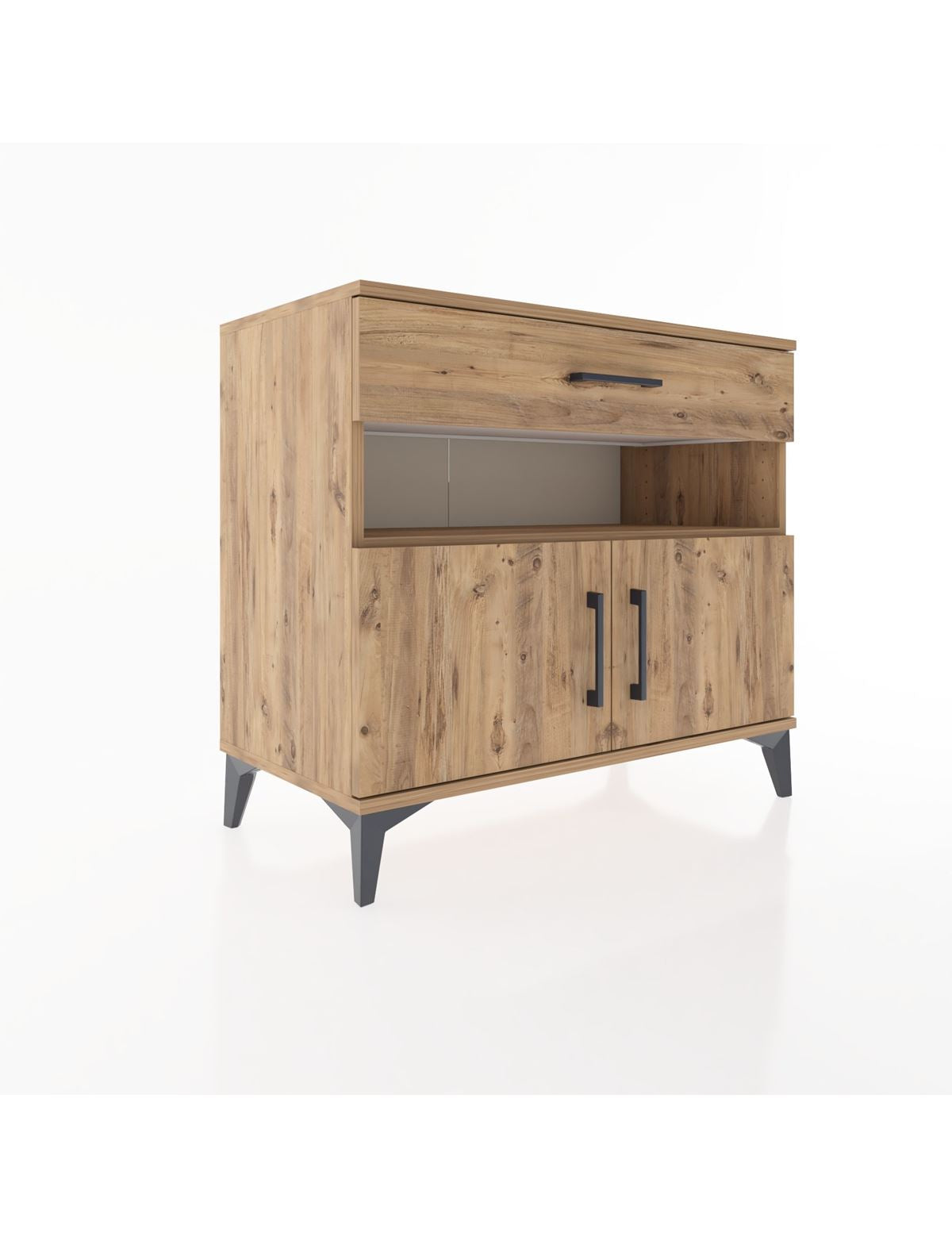 Hyperion Şifonyer Tek Raflı Tek Çekmeceli 2 Kapaklı 88x44x80 Çam-Çam