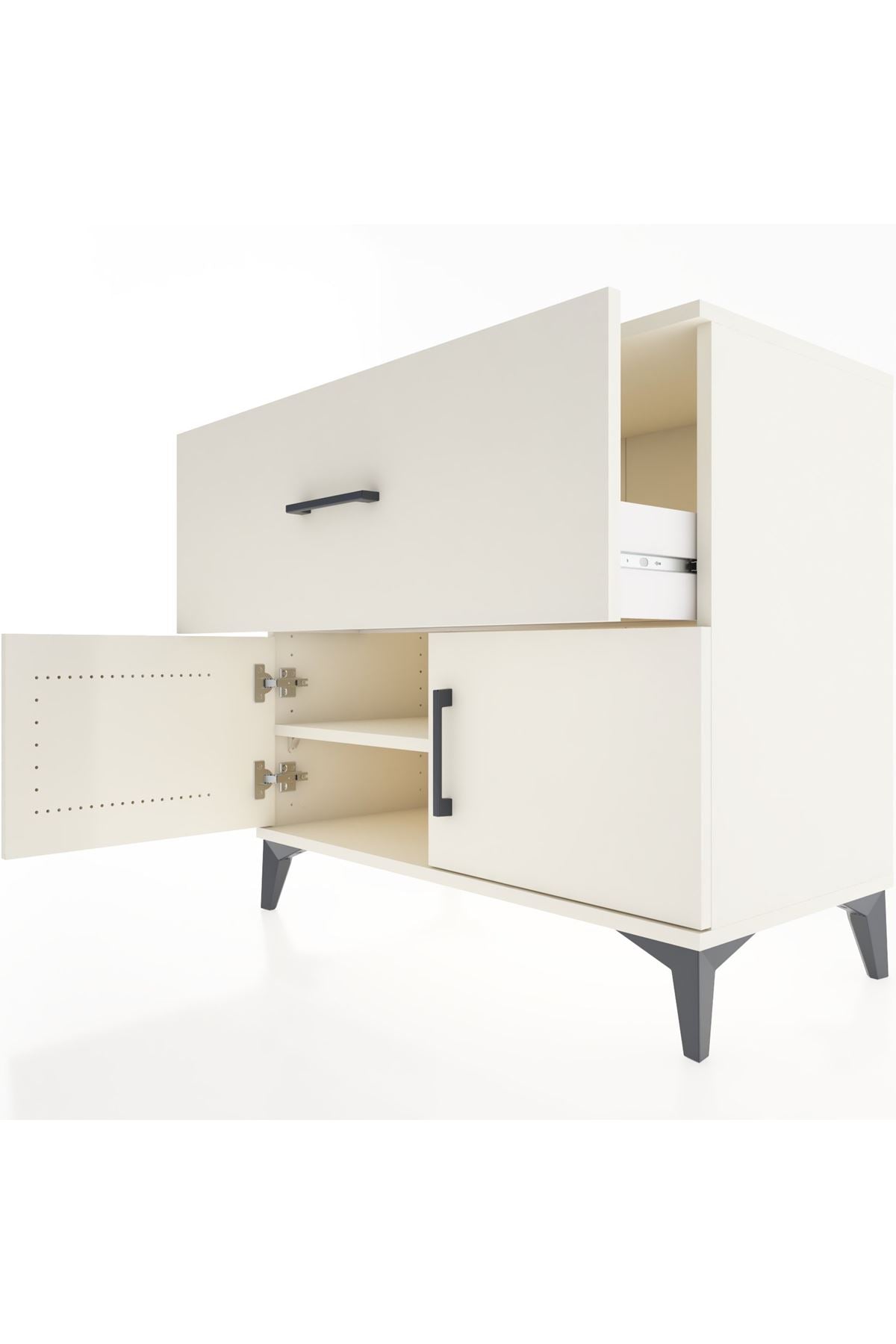 Hyperion Şifonyer Tek Raflı Tek Çekmeceli 2 Kapaklı 88x44x80 Aytaşı-Aytaşı