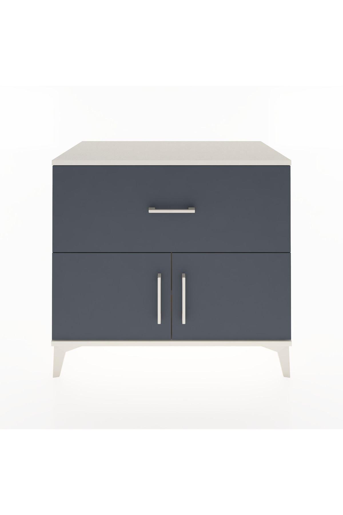 Hyperion Şifonyer Tek Raflı Tek Çekmeceli 2 Kapaklı 88x44x80 Aytaşı-Antrasit