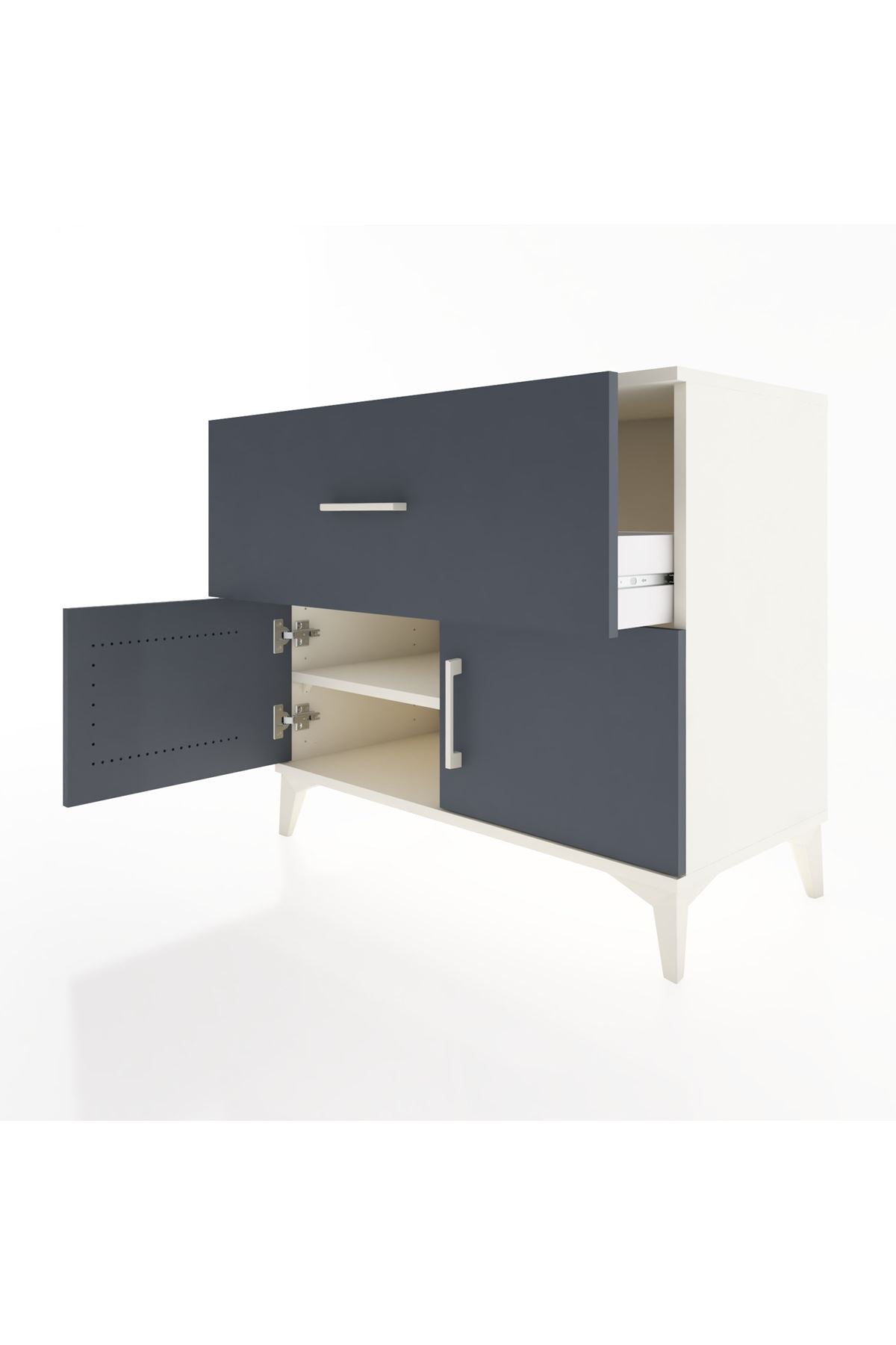 Hyperion Şifonyer Tek Raflı Tek Çekmeceli 2 Kapaklı 88x44x80 Aytaşı-Antrasit